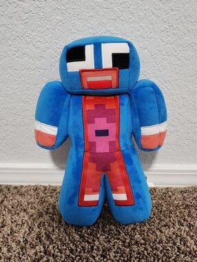 Unspeakable Minecraft Skin Style Blue Plush Toy Warren James